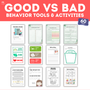Behavior management bundle, Teaching Good vs Bad Choices and Social Skills, Good and Bad Behavior Tracking worksheets and Daily Journals, Behavior Sorting Activities for Autism, ABA, and Speech Therapy, this Visual Behavior Bundle has it all!
