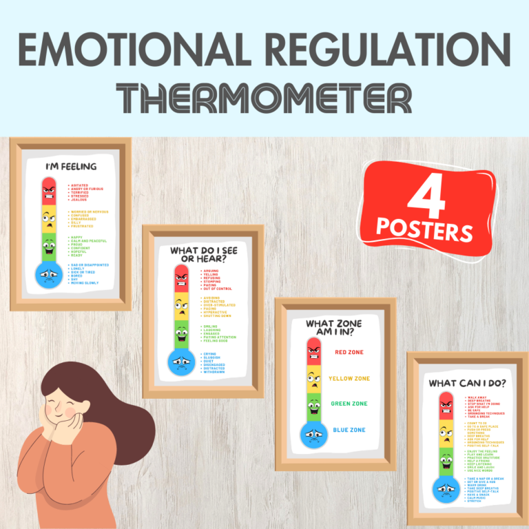 Emotion Thermometer 4Poster Regulation Zone Feeling Calm Down Corner ...