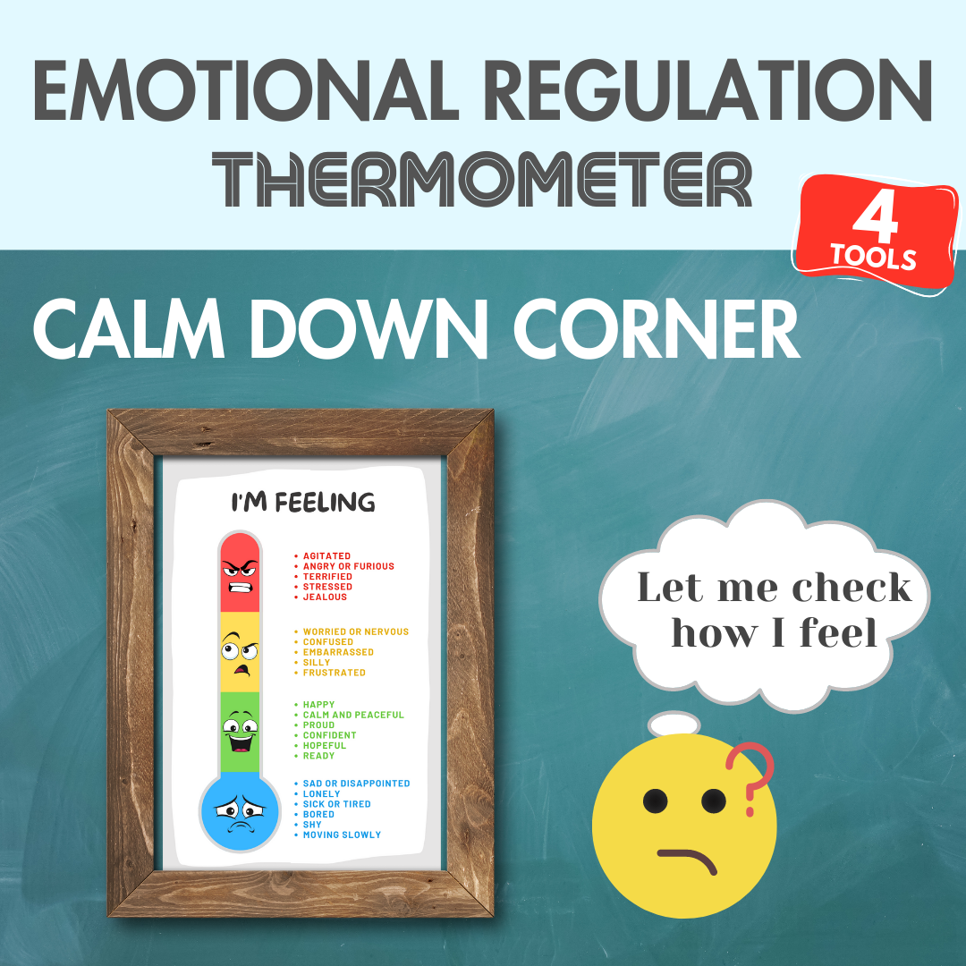 Emotion Thermometer 4Poster Regulation Zone Feeling Calm Down Corner ...