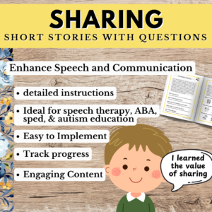 Sharing 20 Short Stories W/ WH Open Questions Autism Reading SEL Speech Therapy