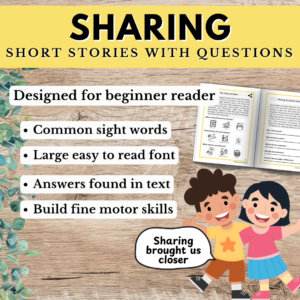 Sharing 20 Short Stories W/ WH Open Questions Autism Reading SEL Speech Therapy